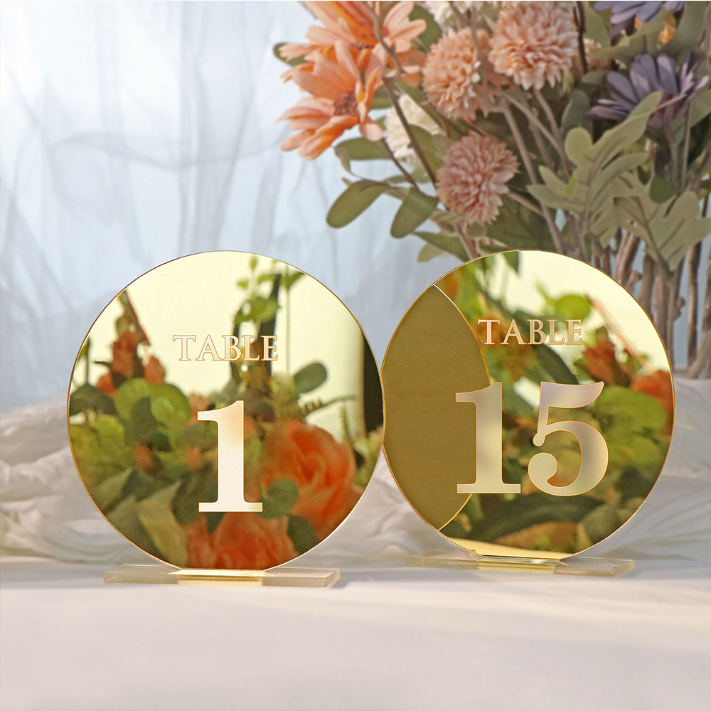 Table Number Gold - Acryl Trouwtafel Nummerbord Voor Bruiloft Verjaardagsfeest