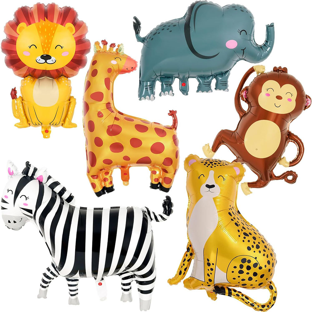 Wedding Zoo - 6-delige jungle wild dier aluminiumfolie ballonnen,