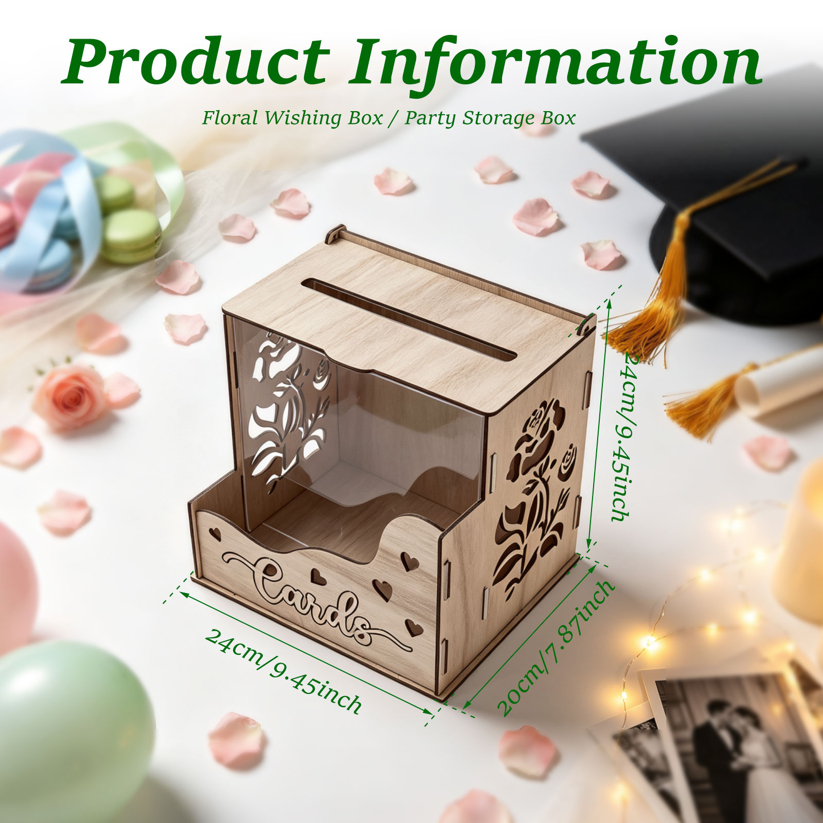 Houten feestkaartendoos met ac - Wedding Card Box recensie en prijs
