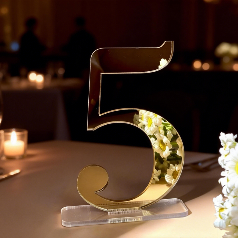 Nummers voor trouwtafels met h - Table Number Gold recensie en prijs