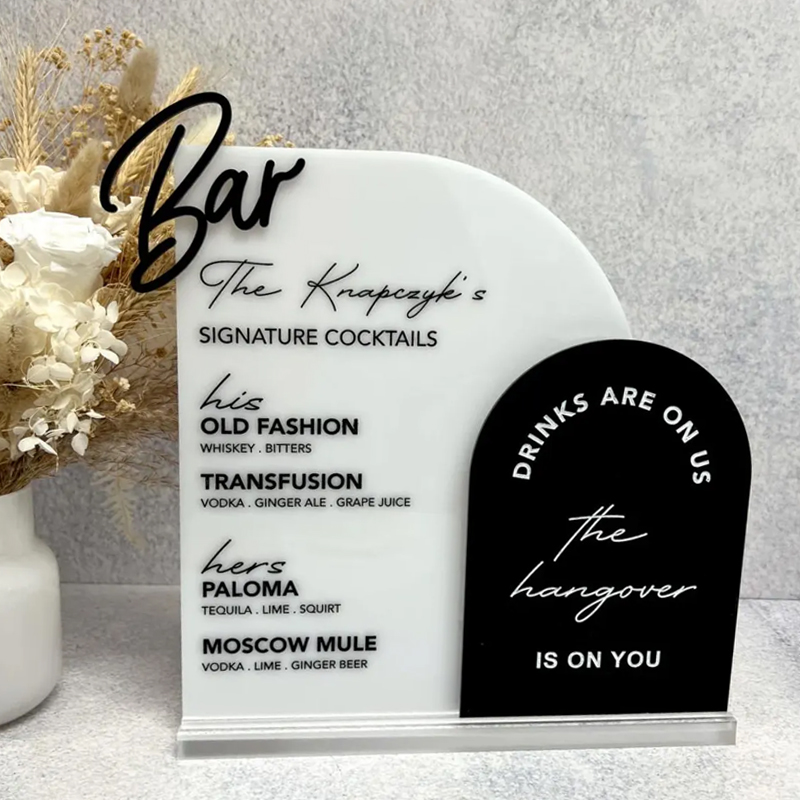 Aangepaste barmenu met 3D-uits - Table Number Gold recensie en prijs