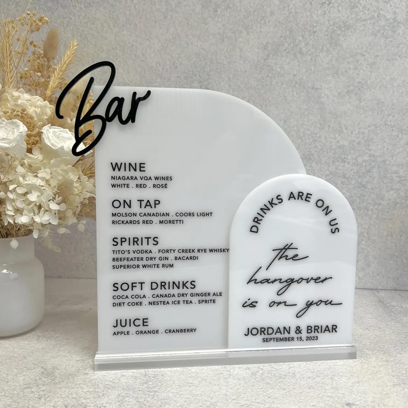Aangepaste barmenu met 3D-uits - Table Number Gold recensie en prijs