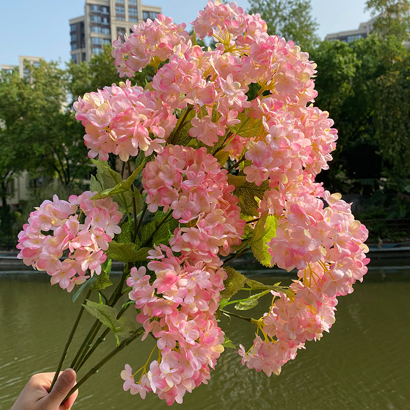 3 stks 4 hoofd hortensia bruil - Wedding Decor Supply Store recensie en prijs