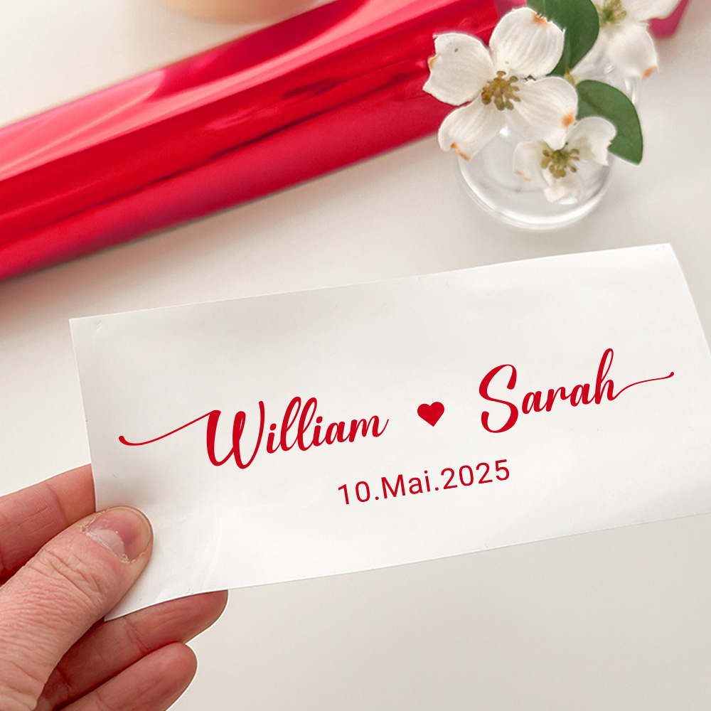 Op maat gemaakte naamstickers  - Wedding Card Box recensie en prijs