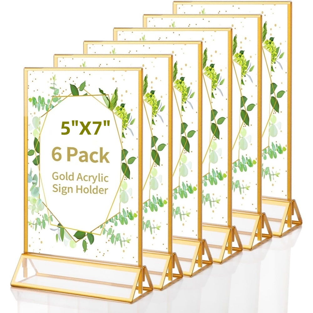 6Pack 5x7 heldere acryl bordho - Table Number Gold recensie en prijs