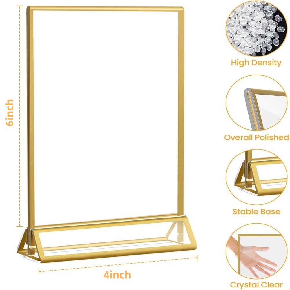 6-pack gouden 4x6 acryl fotoli - Table Number Gold recensie en prijs